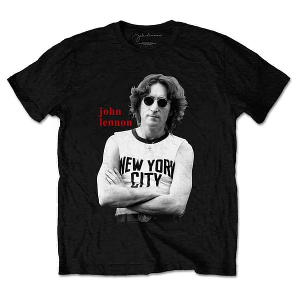 John Lennon York City Black & White T Shirt