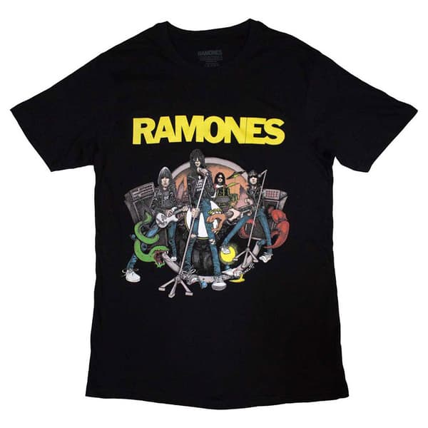 Ramones Cartoon Band T Shirt Black S