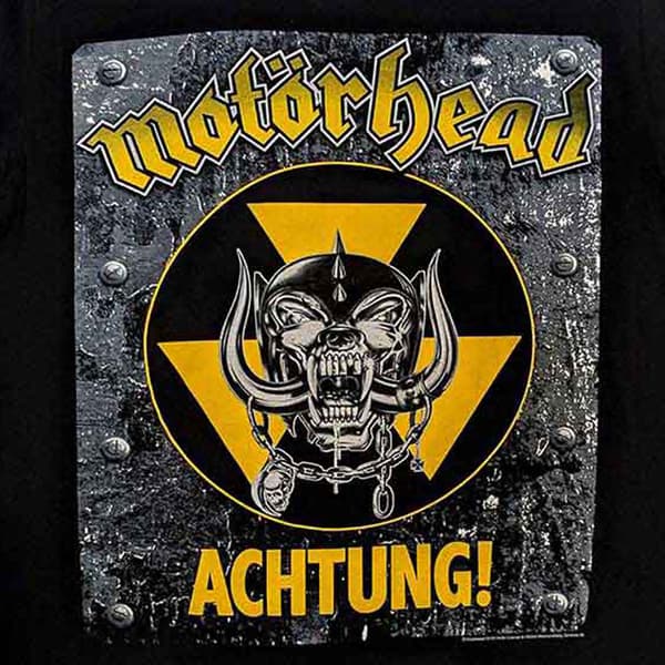 Motorhead Achtung Band Logo T Shirt