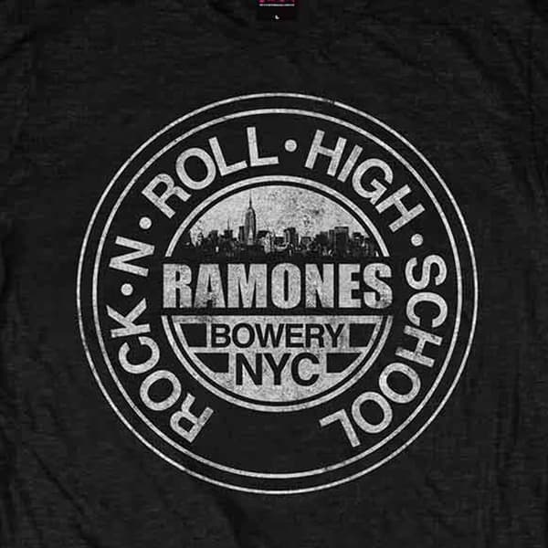 Ramones Rock N Roll High School Bowery NYC T Shirt