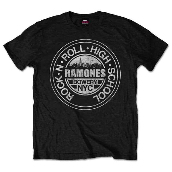 Ramones Rock N Roll High School Bowery NYC T Shirt