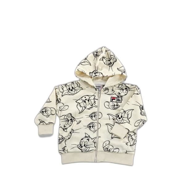 Fila Tulsa huvtröja med tryck för barn - egret tom & jerry aop - 3/4 år