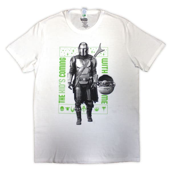 Star Wars The Mandalorian Kids Coming With Me T Shirt White L