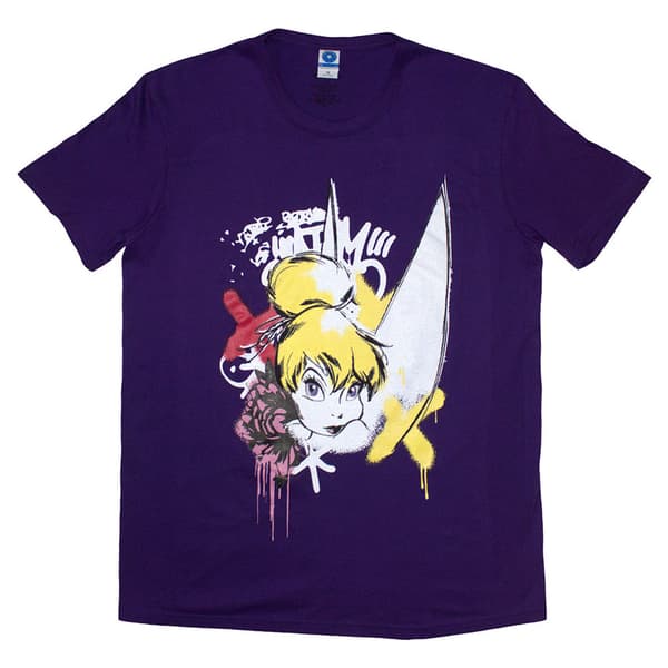 Tinker Bell Graffiti T Shirt Purple XL
