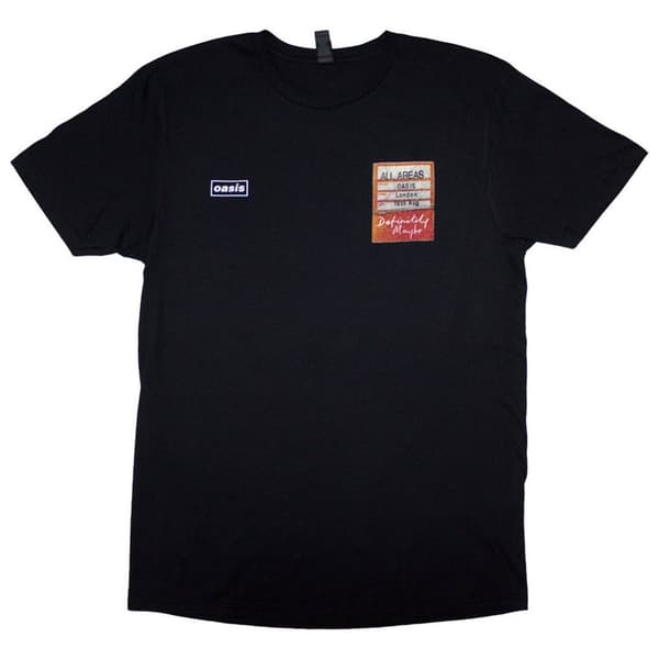 Oasis Definitely Maybe AAA Setlist T Shirt