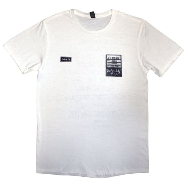 Oasis Definitely Maybe AAA Setlist T Shirt