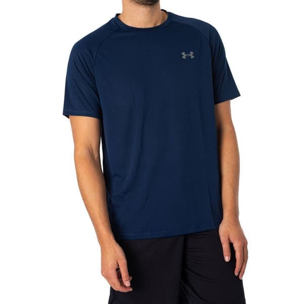 T-shirt Herr - UNDER ARMOUR - TECH 2.0 - Blå - Löpning - Bred passform