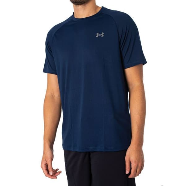 T-shirt Herr - UNDER ARMOUR - TECH 2.0 - Blå - Löpning - Bred passform