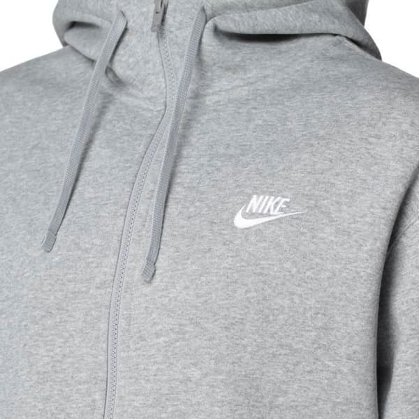 Zip-Hoodie - NIKE - Club - Grå - Långärmad - Huva