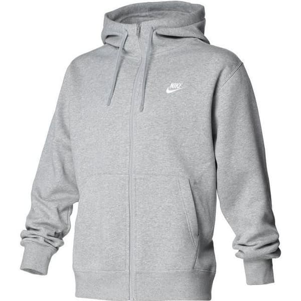 Zip-Hoodie - NIKE - Club - Grå - Långärmad - Huva