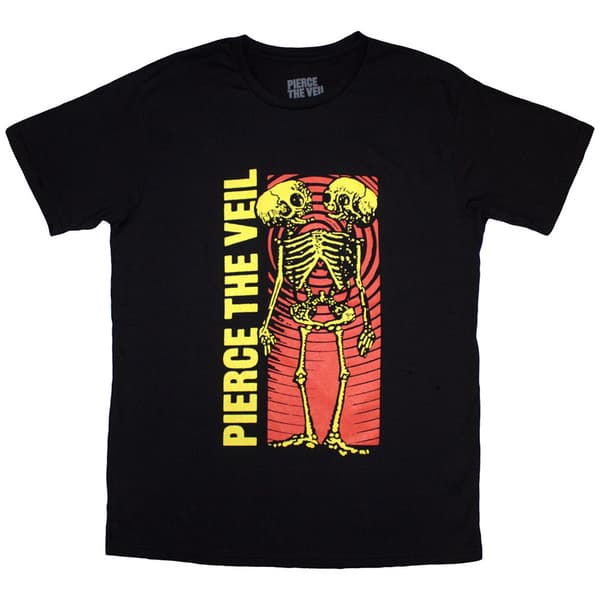 Pierce The Veil Unisex T-Shirt: Wavy Skeleton (Medium)
