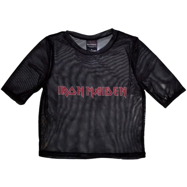 Iron Maiden Ladies Crop Top: Logo (Mesh) (XX-Large)