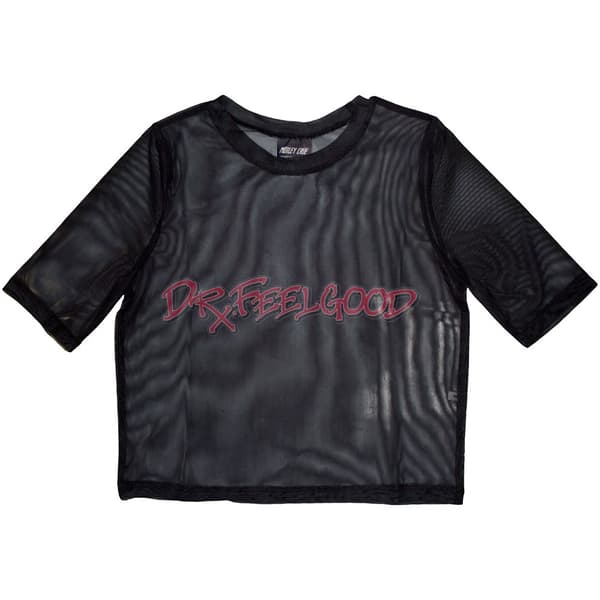 Motley Crue Ladies Crop Top: Dr Feelgood (Mesh) (Small)