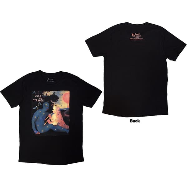 David Gilmour Unisex T-Shirt: Luck & Strange London 2 (Black) (Back Print & Ex-Tour) (X-Large)