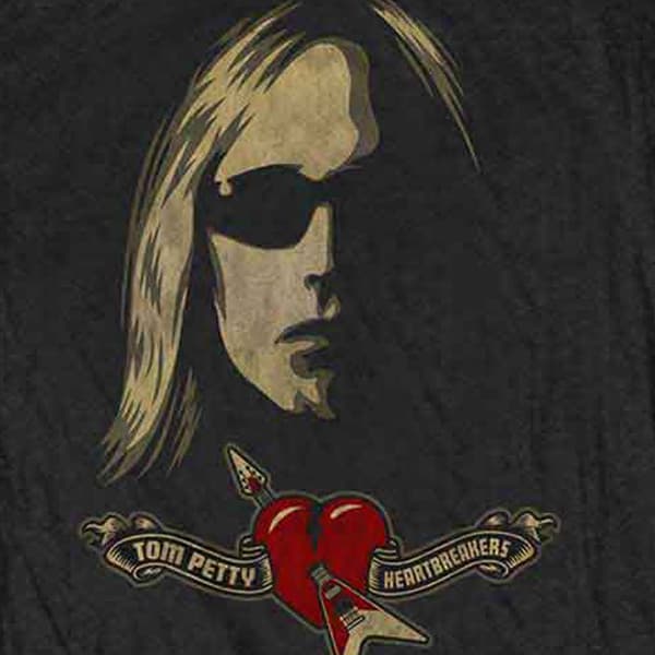 Tom Petty & The Heartbreakers Shades & Logo Skinny Fit T Shirt