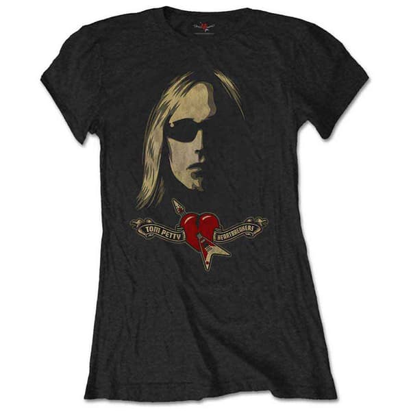 Tom Petty & The Heartbreakers Shades & Logo Skinny Fit T Shirt