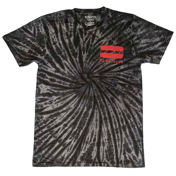 Ed Sheeran Red Equals Butterfly Dye Wash T Shirt Black M