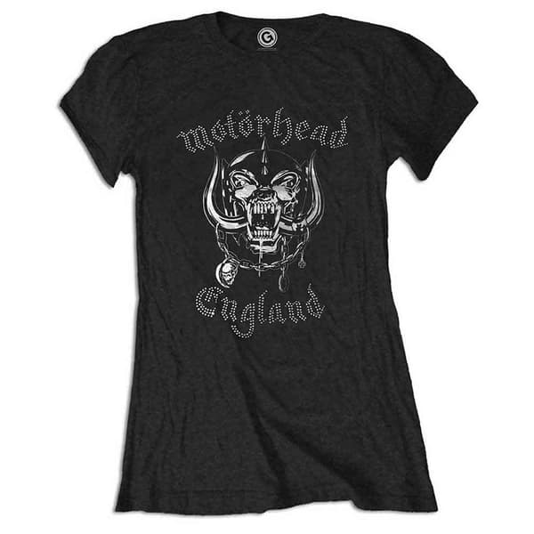 Motorhead England Diamante Logo Skinny Fit T Shirt