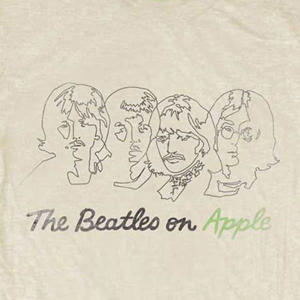 The Beatles Outline Faces on Apple Skinny Fit T Shirt