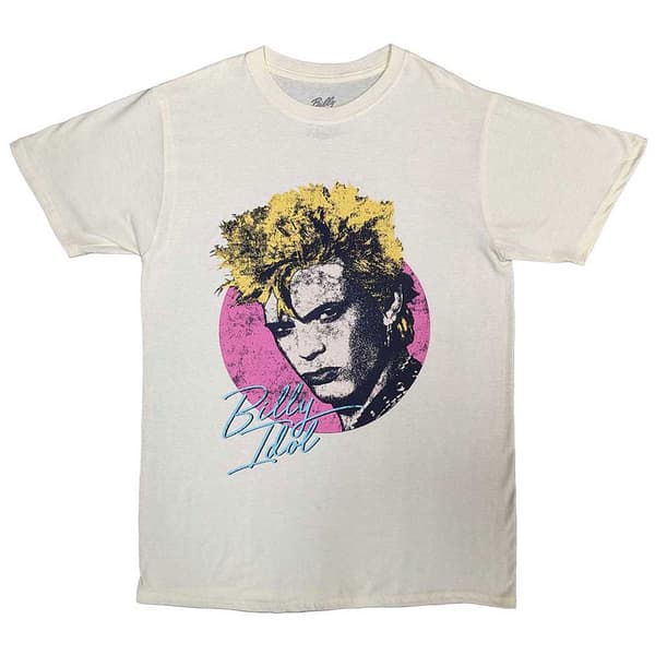 Billy Idol Circle Illustration T Shirt Natural L