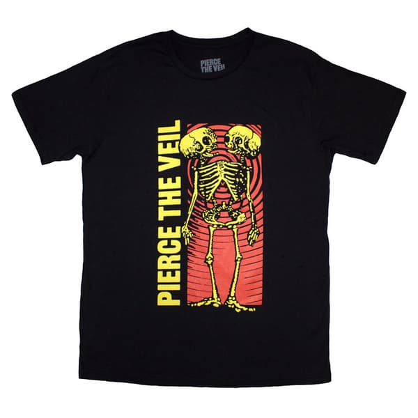 Pierce The Veil Wavy Skeleton T Shirt Black M