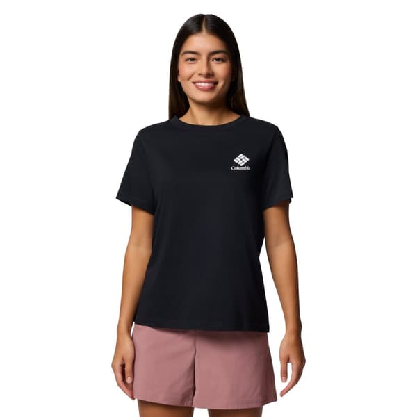 Columbia Rolling Bend Graphic SS Tee 2120021011, Kvinde, T-shirt, Sort