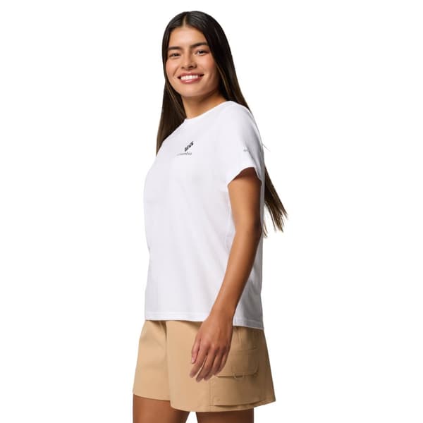 Columbia Rolling Bend Graphic SS Tee 2120021103, Kvinna, T-shirt, Vit