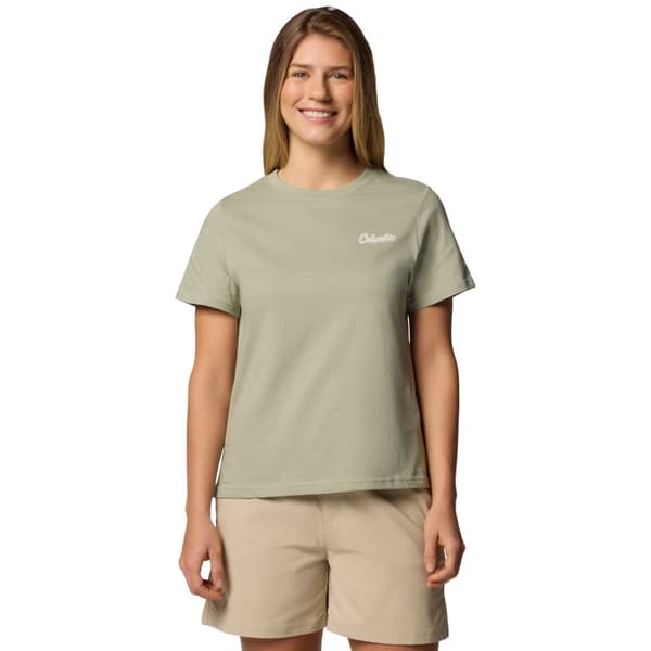 Columbia Rolling Bend Graphic SS Tee 2120021348, Kvinna, T-shirt, Grön Green L