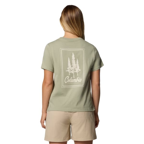 Columbia Rolling Bend Graphic SS Tee 2120021348, Kvinna, T-shirt, Grön