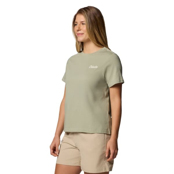 Columbia Rolling Bend Graphic SS Tee 2120021348, Kvinna, T-shirt, Grön