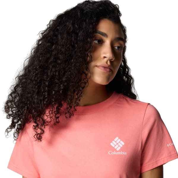 Columbia Rolling Bend Graphic SS Tee 2120021686, Kvinde, T-shirt, Lyserød