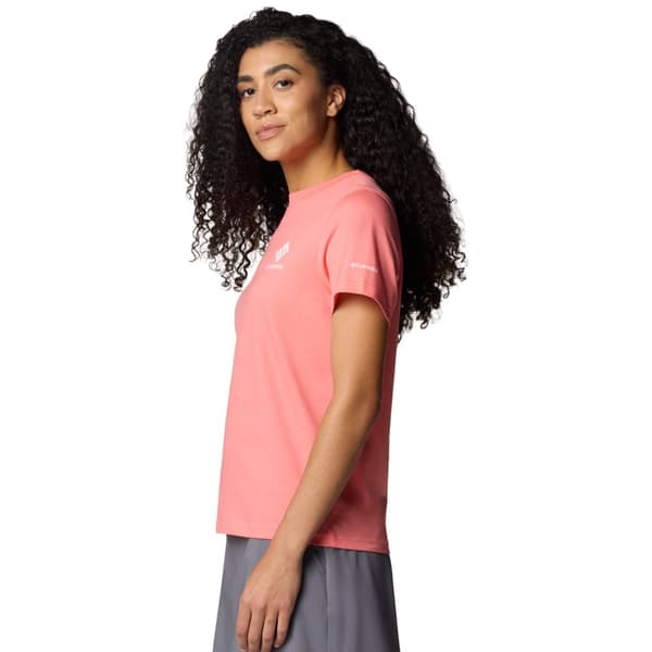 Columbia Rolling Bend Graphic SS Tee 2120021686, Kvinde, T-shirt, Lyserød