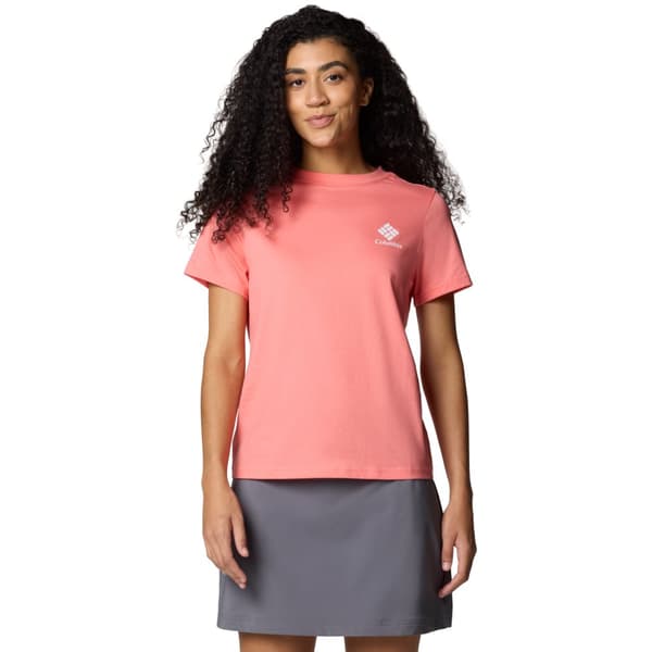 Columbia Rolling Bend Graphic SS Tee 2120021686, Kvinde, T-shirt, Lyserød