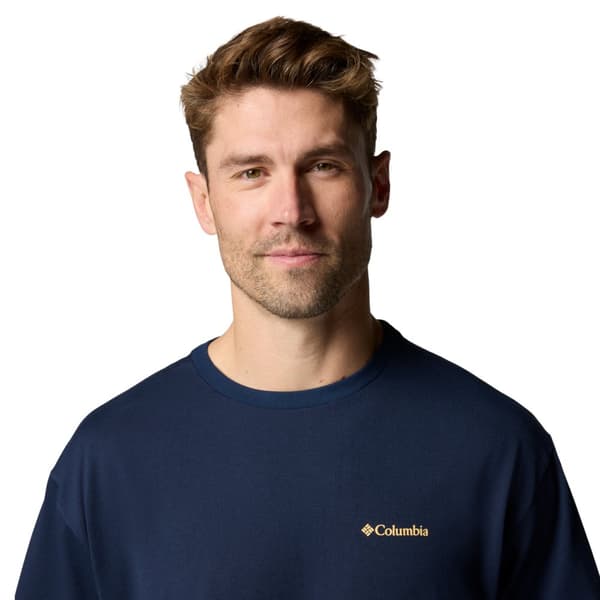 Columbia Cedar Trail Back Graphic Tee 2120381464, Man, T-shirt, Marinblå