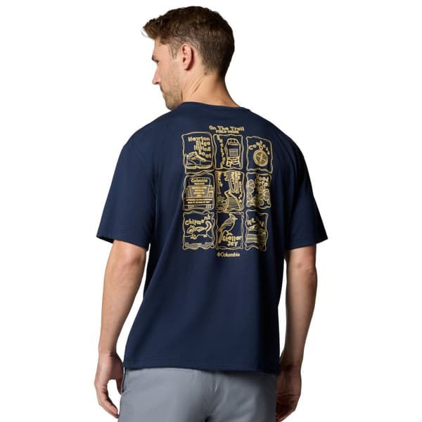 Columbia Cedar Trail Back Graphic Tee 2120381464, Man, T-shirt, Marinblå