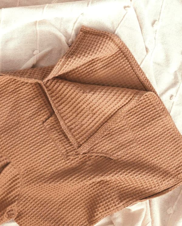 Badponcho med huva Caramel Waffle M