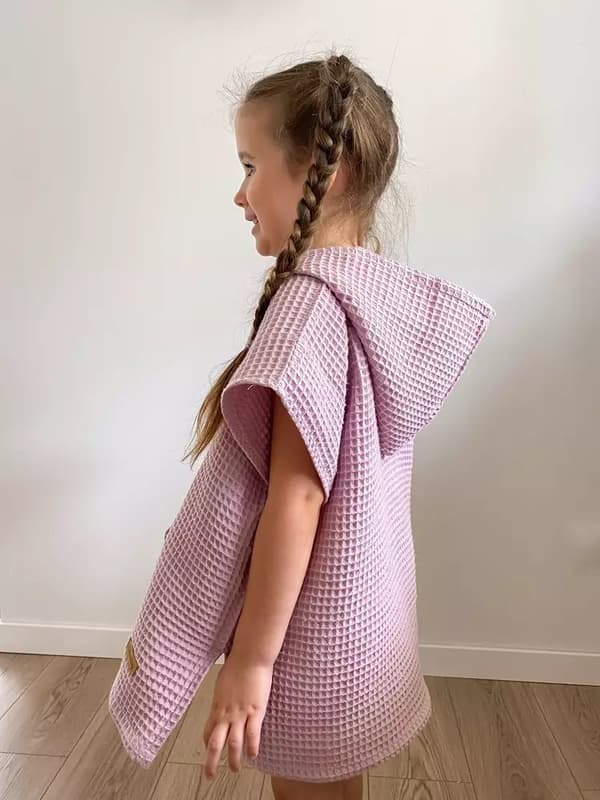 Badeponcho med hætte Dirty Pink S