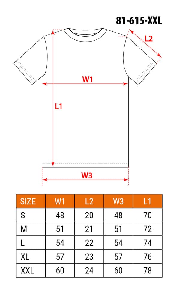 HD+ Arbejds T-shirt, størrelse XXL