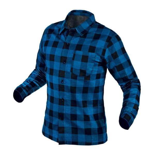 Flanelskjorte, marineblå, størrelse XXL