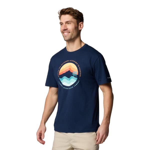 Columbia Path Lake II Graphic Tee 1934814468, Man, T-shirt, Marinblå