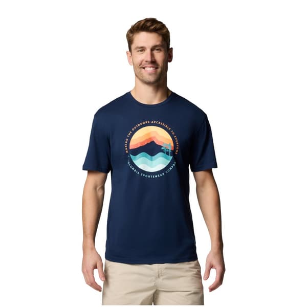 Columbia Path Lake II Graphic Tee 1934814468, Man, T-shirt, Marinblå