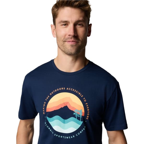 Columbia Path Lake II Graphic Tee 1934814468, Man, T-shirt, Marinblå
