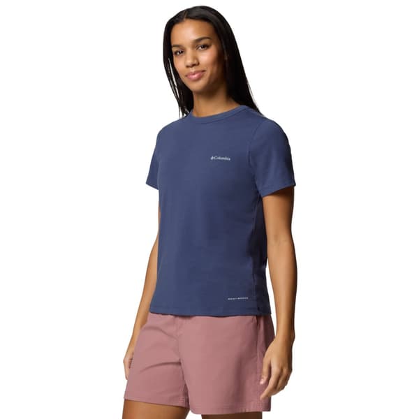 Columbia Sun Trek W SS II Tee 2119711466, Kvinna, T-shirt, Marinblå