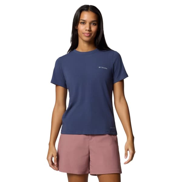 Columbia Sun Trek W SS II Tee 2119711466, Kvinna, T-shirt, Marinblå