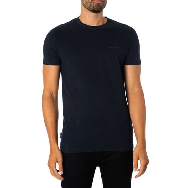 T-shirt herr - Superdry - Vintage broderad logotyp - Blå - Korta ärmar - Vanlig