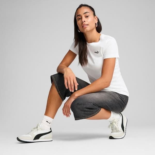 Tee-Shirt Puma Ess Litet Logotyp Tee - Vit
