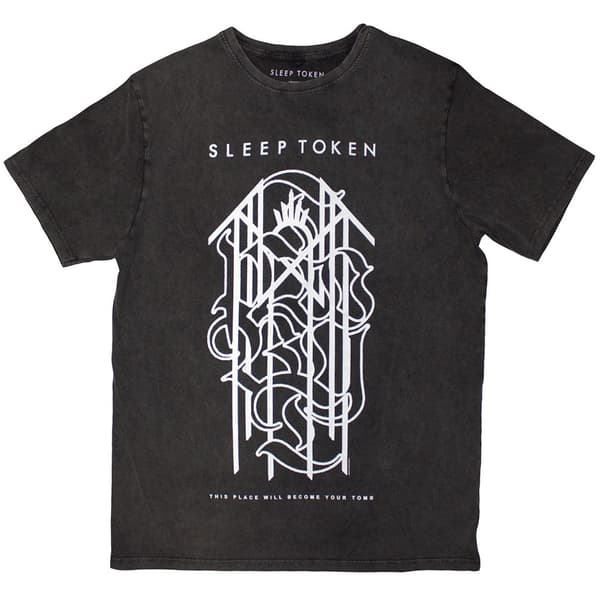 Sleep Token Unisex Stone Wash T-Shirt: Tomb Sigil (Charcoal Grey) (Medium)