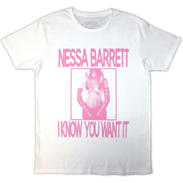 Nessa Barrett Unisex T-Shirt: I Know You Want It (White) (Large)