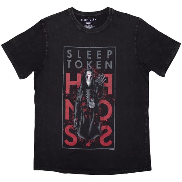 Sleep Token Unisex Stone Wash T-Shirt: Hypnosis (Black) (Large)