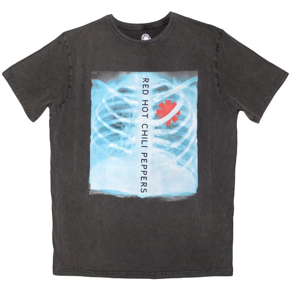 Red Hot Chili Peppers Unisex Stone Wash T-Shirt: X-Ray (Charcoal Grey) (X-Large)